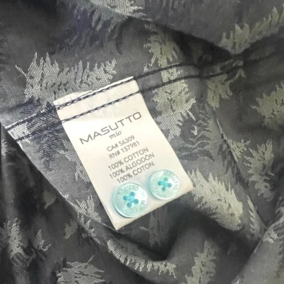 Masutto Leandro Luxury Cotton Dress Shirt Men’s Medium Blue-Gray Semi-Fit NWT